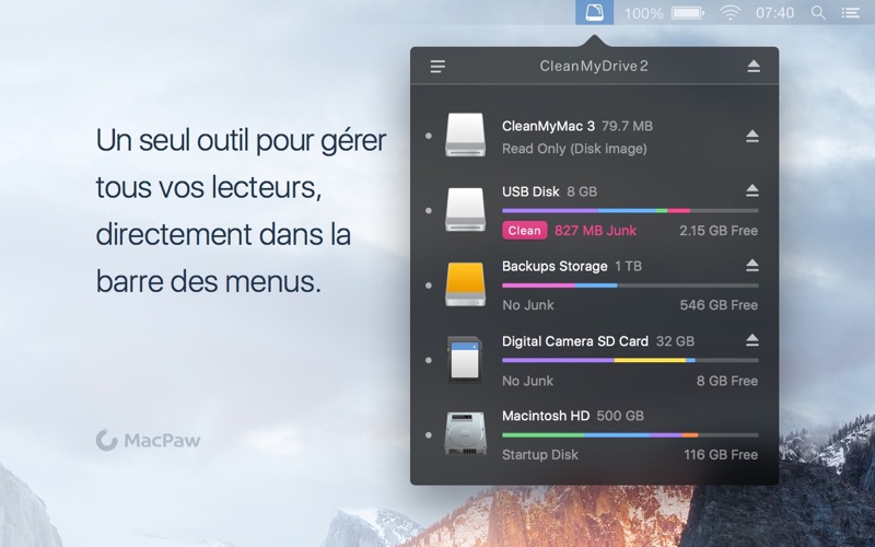 Screenshot #1 pour CleanMyDrive 2
