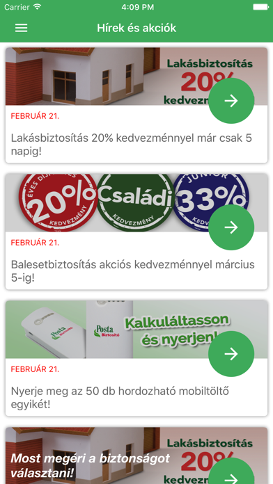 Posta Biztosító Screenshot