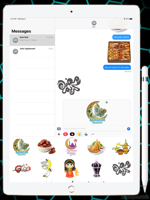 Ramadan HD Stickers شهر رمضان iPad screenshot 9 - Stickers app