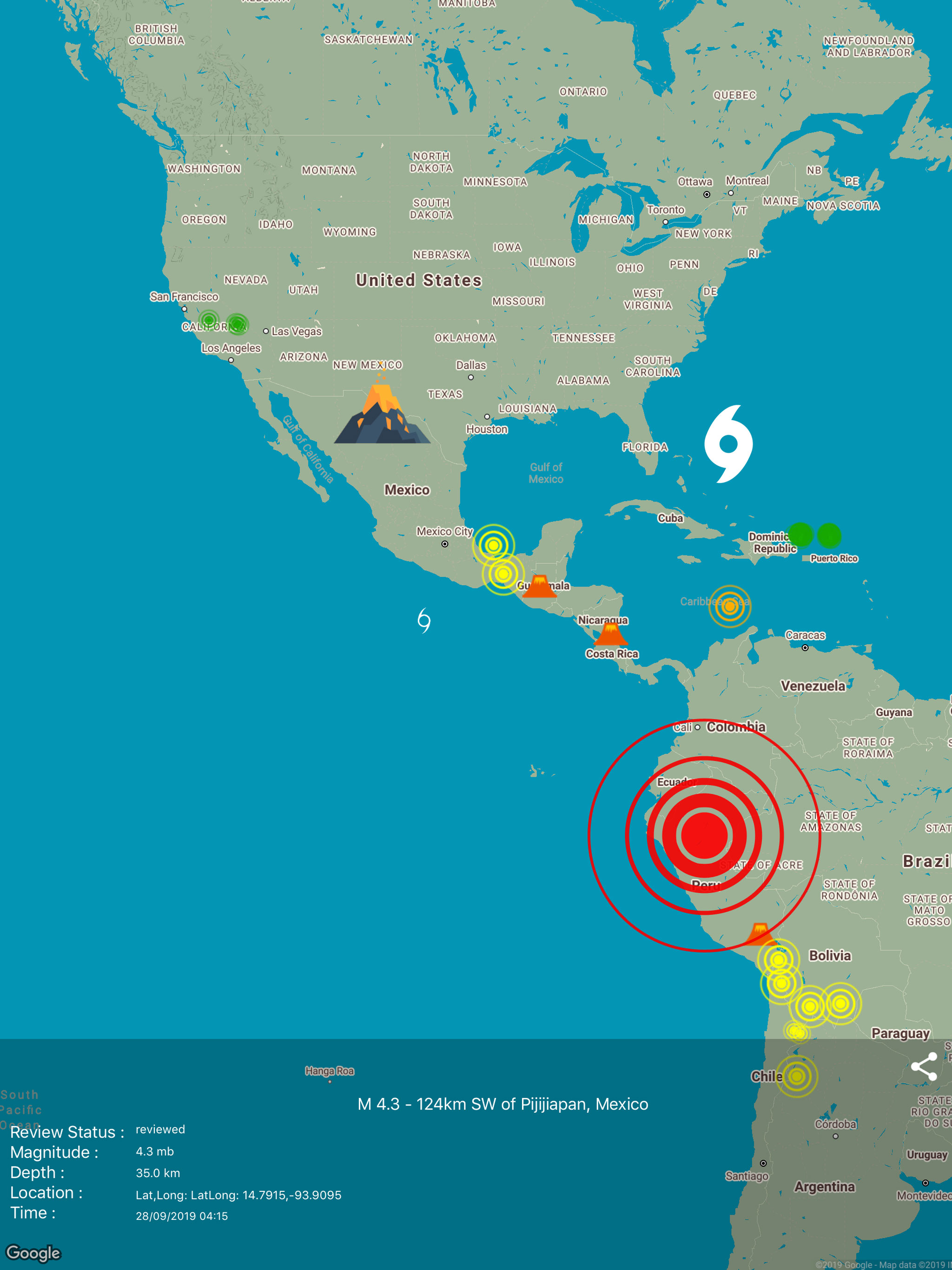 EarthQuakes Map & Volcanoes