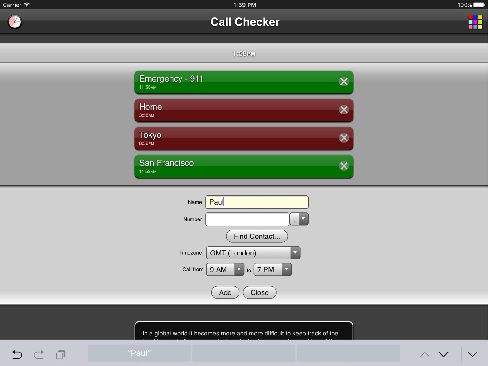 Call Checker ipad screenshot 2