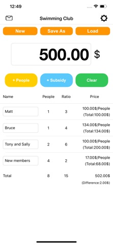 Split Cost App iPhone screenshot