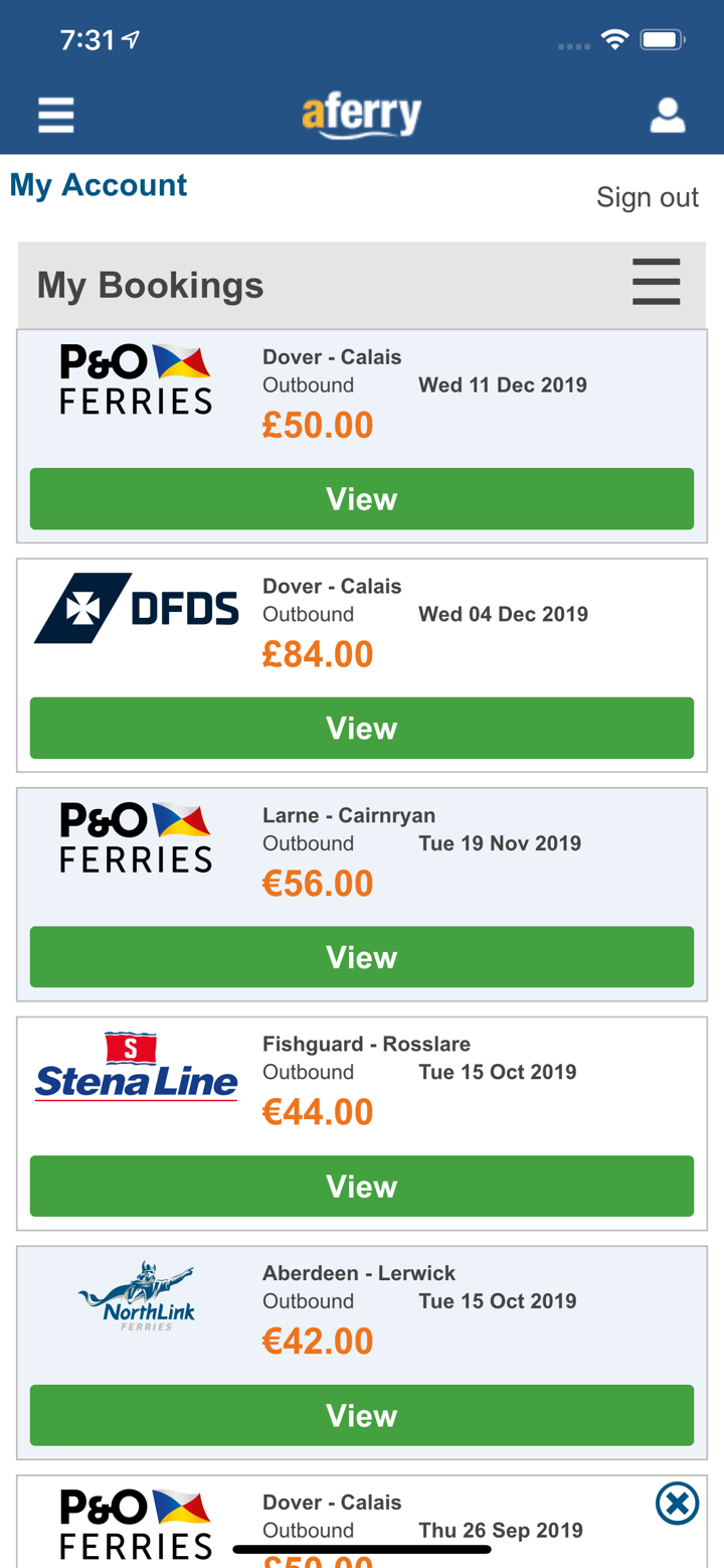 aFerry - All ferries! screenshot 5