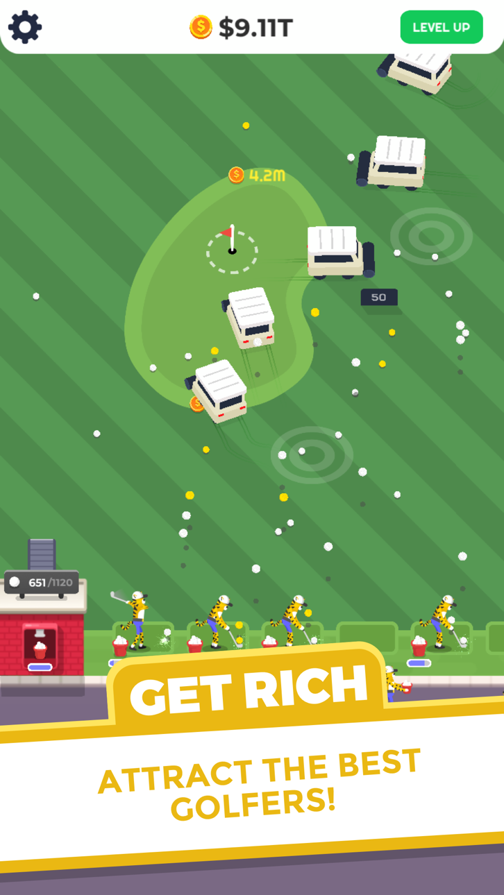 Golf Inc. Tycoon iOS Mod IPA screenshot 2 - iOS game interface