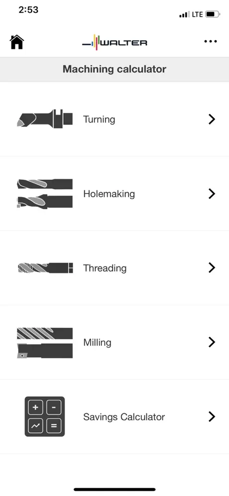 Walter Machining Calculator