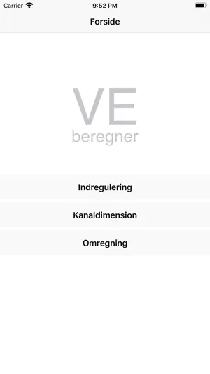 VE beregner screenshot 1