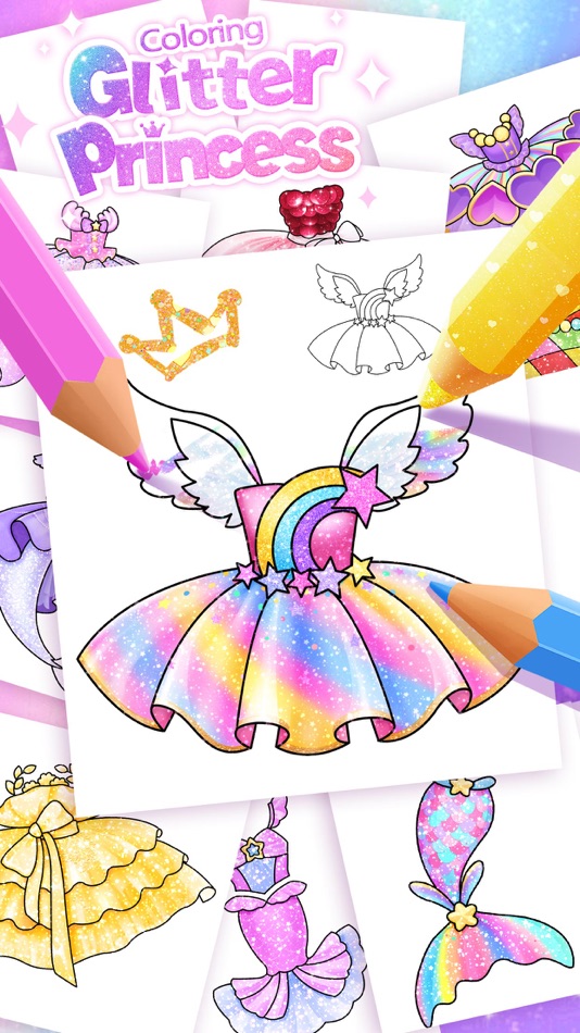 Coloring Glitter Princess - 1.0 - (iOS)