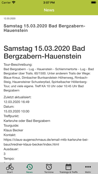 MTB-Club Karlsruhe e.V. Screenshot