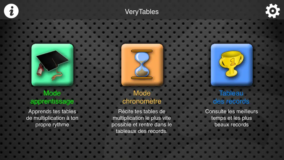 Capture d'écran de VeryTables sur iPhone 1