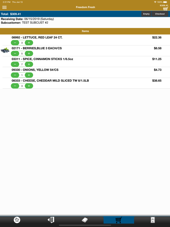 Freedom Fresh Checkout iPad screenshot