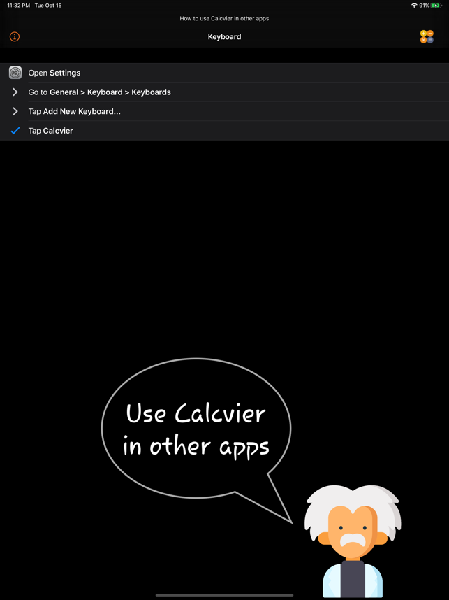 ‎Calcvier — zrzut ekranu kalkulatora klawiatury