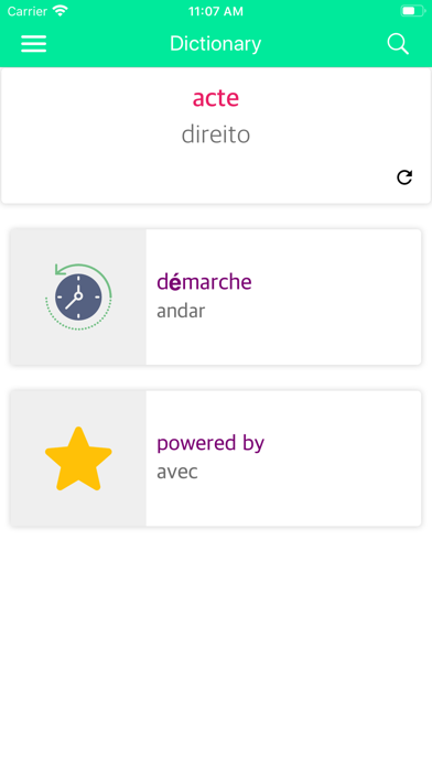 French-Portuguese Dictionary Screenshot