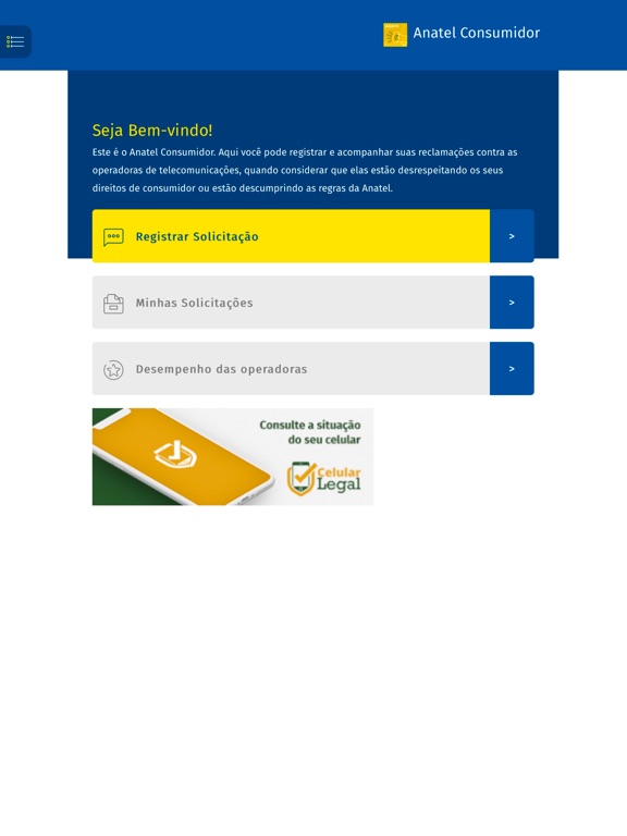 Anatel Consumidor Mobile iPad screenshot