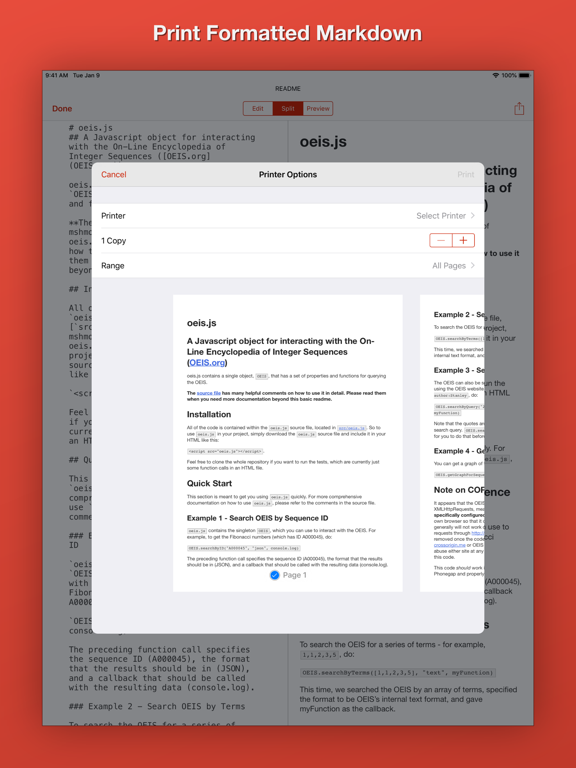 Blockquote Markdown Editor iPad screenshot 7 - Productivity app