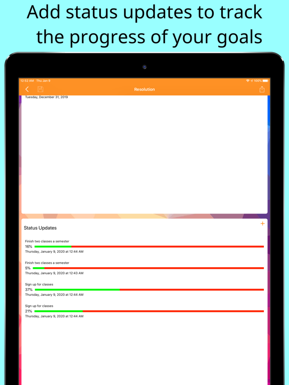 Screenshot #5 for Yearly Resolutions