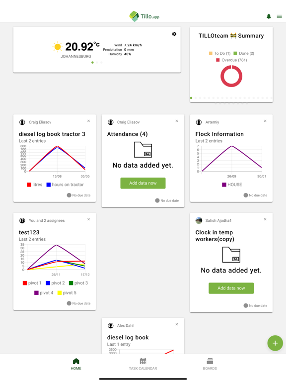 Tillo.app iPad screenshot 4 - Productivity app