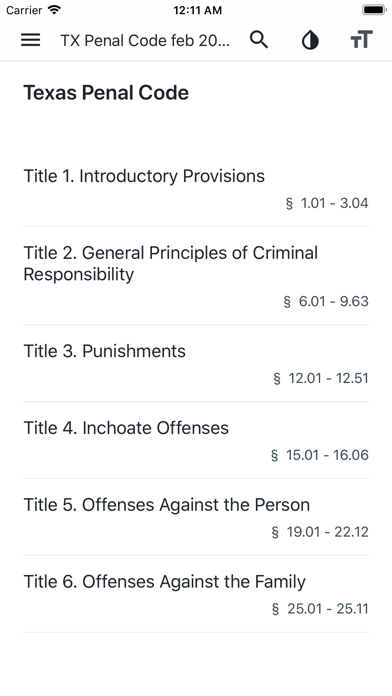 Texas Penal Code 2021 Screenshot