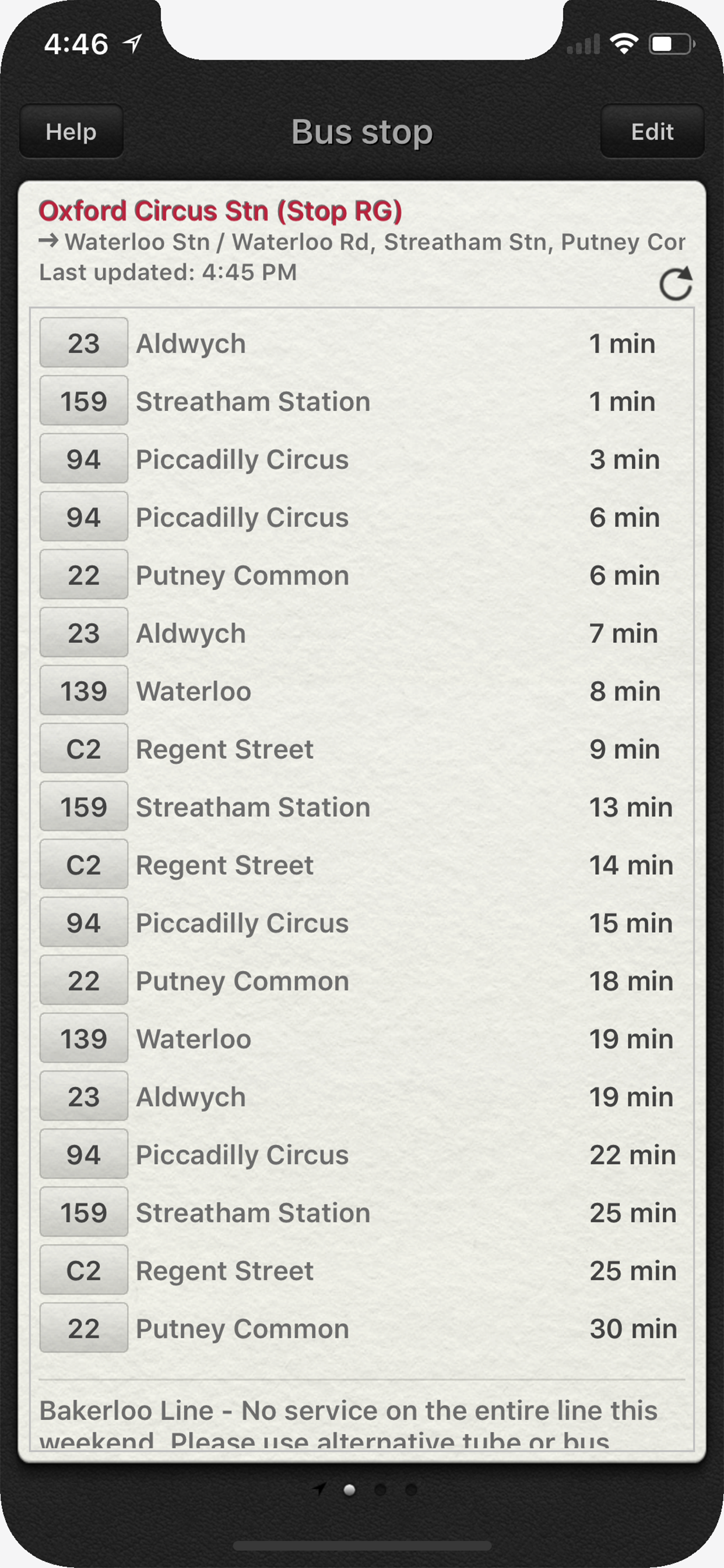 Next Bus Times for London