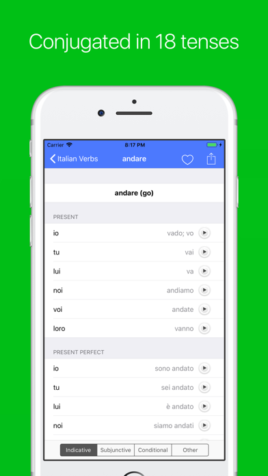 Italian Verb Conjugator Pro Screenshot