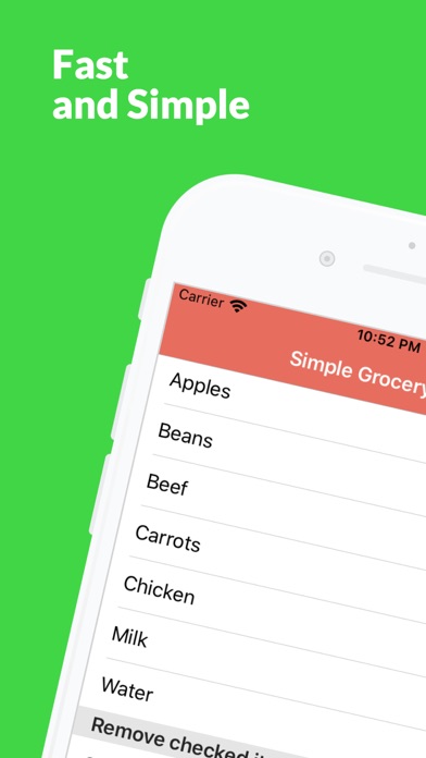 Screenshot #1 pour Simple Grocery List - App