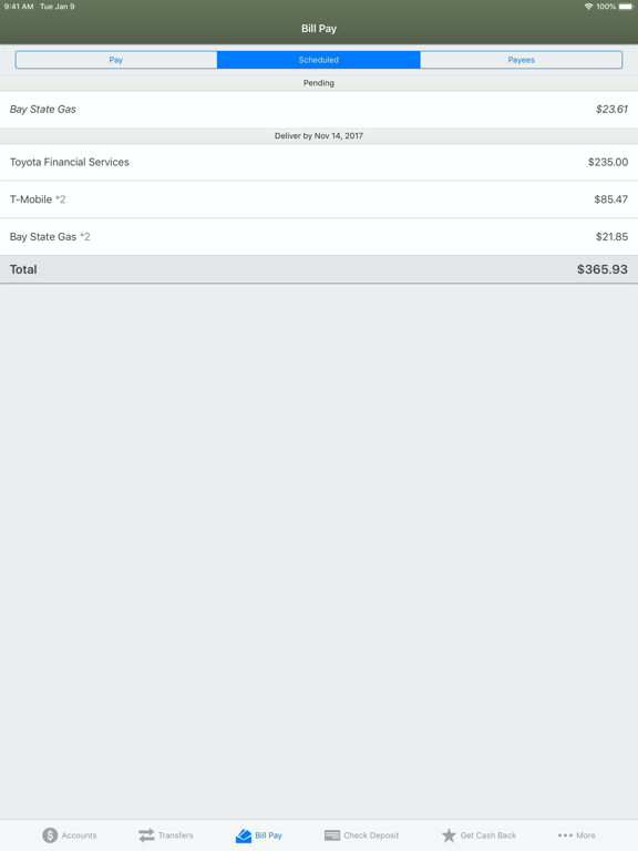 First Financial Credit Union iPad screenshot 6 - Productivity app
