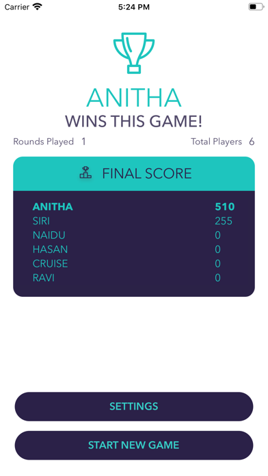 3 Spade Score Card screenshot