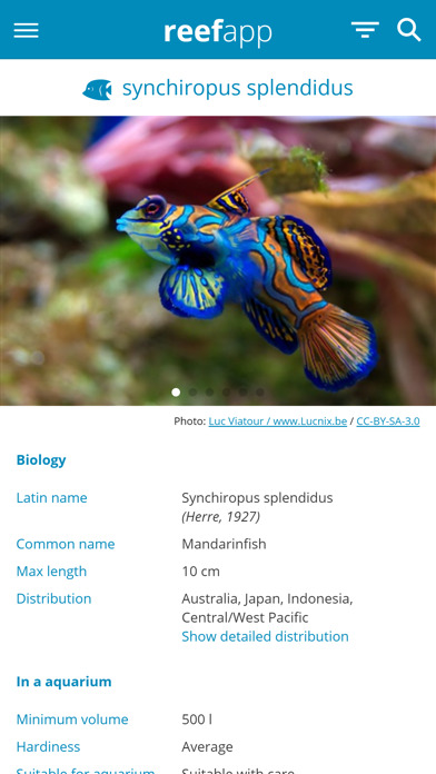 Reef App - Encyclopedia Screenshot