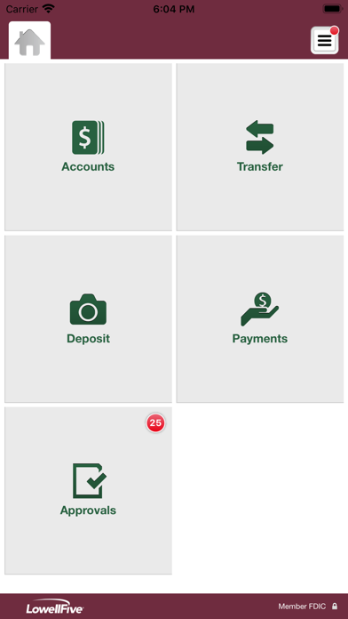 Lowell Five Business Banking Screenshot