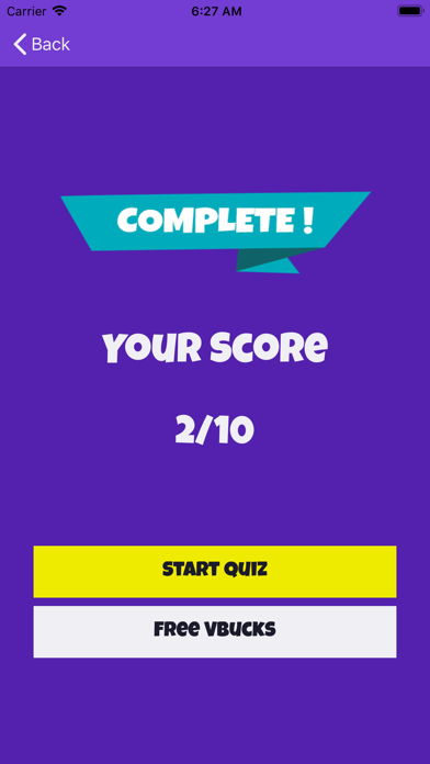 screenshot of FortQuiz For VBucks 3