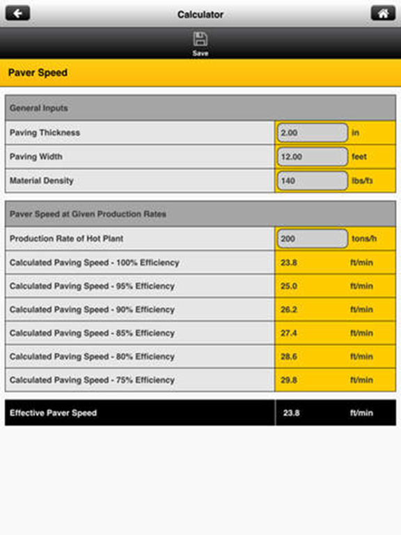 Screenshot #6 pour Caterpillar Paving Calculator