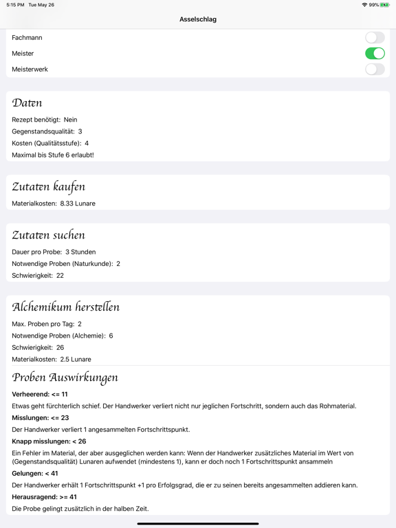 Screenshot #5 pour Splittermond Alchemie