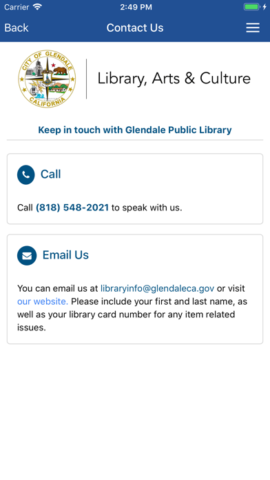 Glendale Library Arts GLAC Screenshot