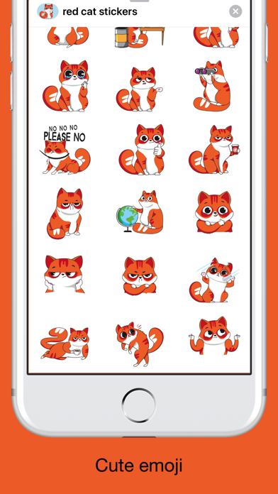 Red cat - Emoji and Stickers screenshot 2