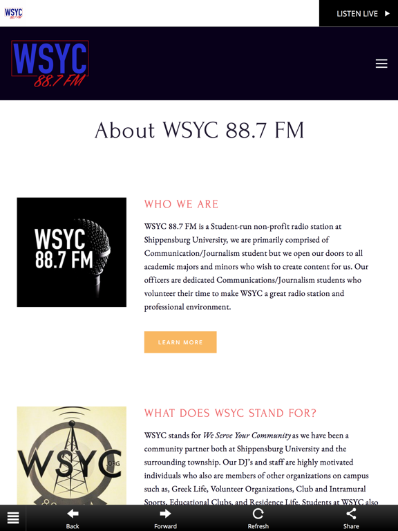 WSYC 88.7FM iPad screenshot 2 - Music app