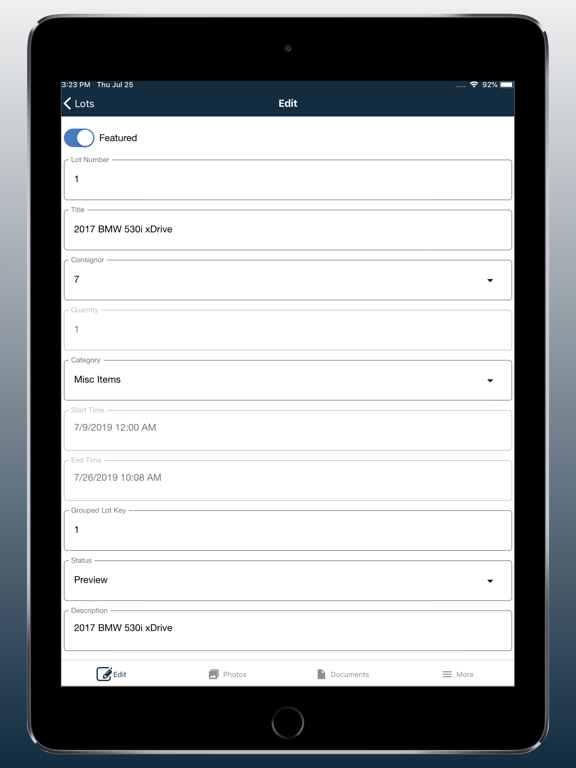 AS Cataloging iPad screenshot