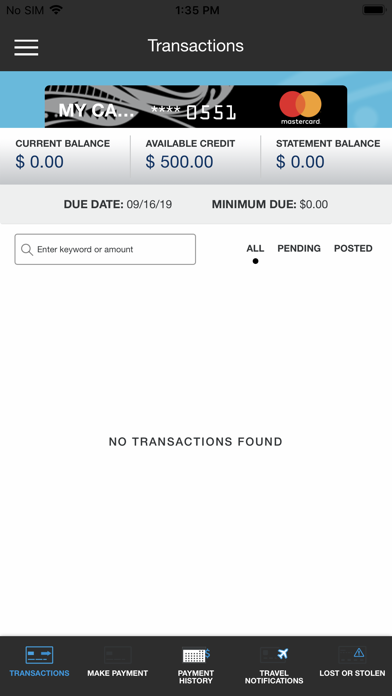 HLEFCU Cards Screenshot