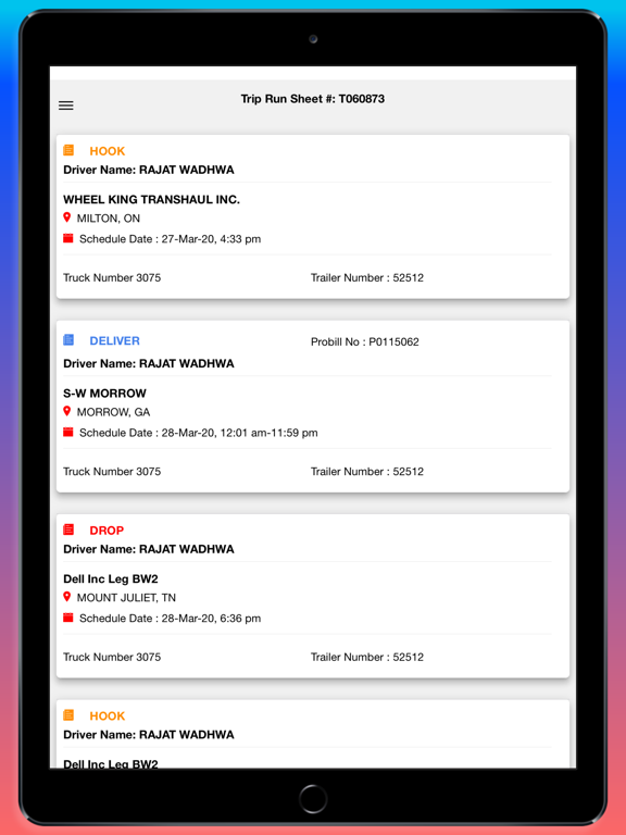 Wheelking Transhaul iPad screenshot 4 - Travel app