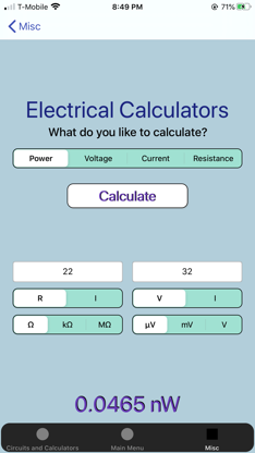 Electronics Circuit Calculator screenshot 6
