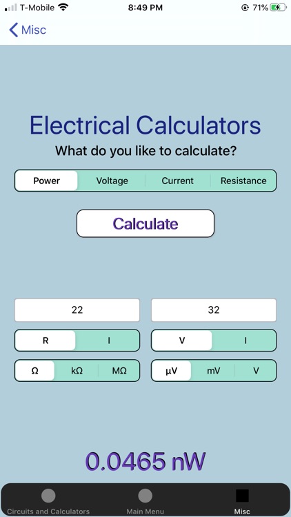 Electronics Circuit Calculator screenshot-5