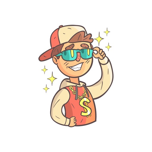 Handsome Skater Emoji Stickers by Szymon Dziedzic