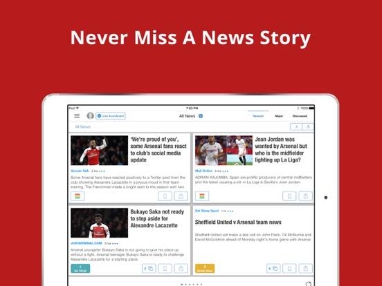 Arsenal News & Transfers iPad screenshot 9 - Sports app