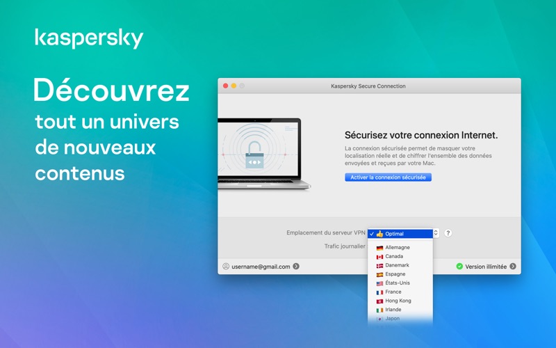 Kaspersky VPN Connection pour PC  Télécharger gratuit sur Windows 10,8,7