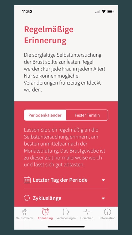 Selbstuntersuchung der Brust