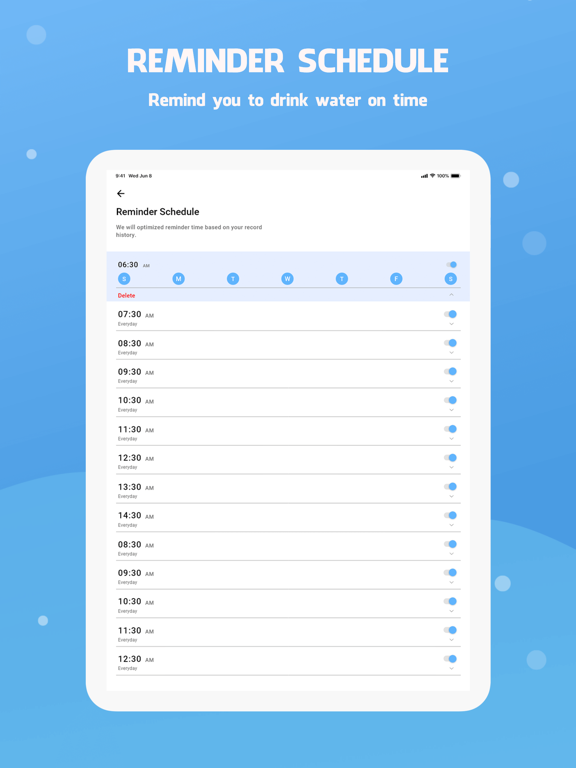 Drink water reminder iPad screenshot 6 - Health & Fitness app