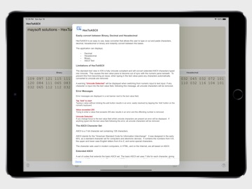 HexToASCII iPad screenshot