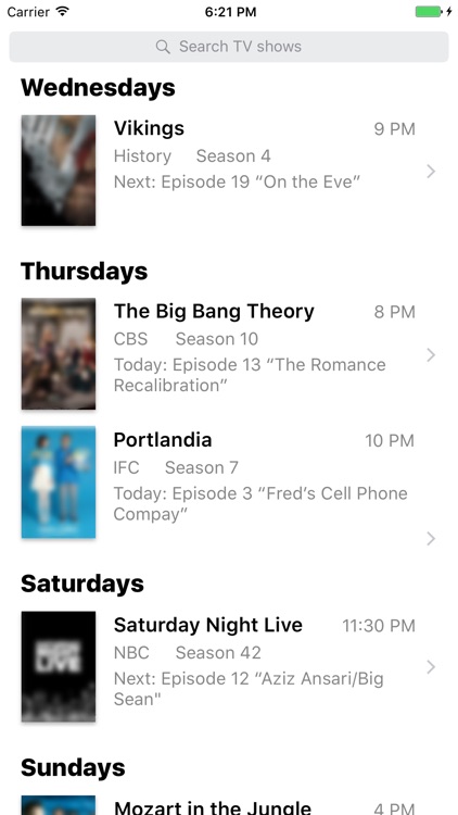 TV Calendar: #1 Show Tracker
