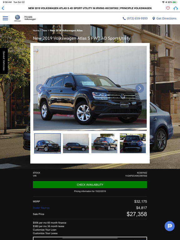 Principle Volkswagen iPad screenshot 4 - Shopping app