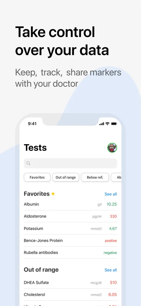 Sansara:blood test results app
