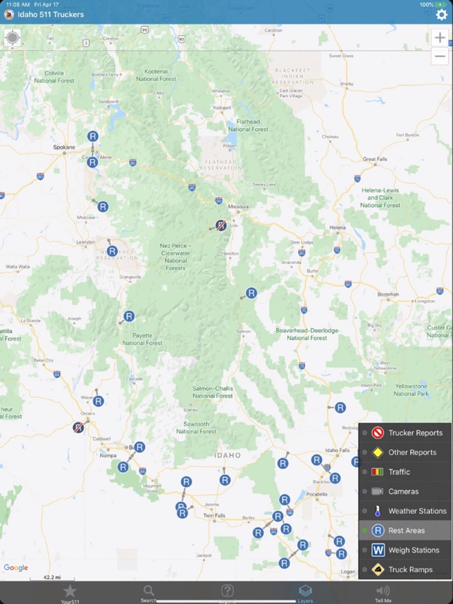 Idaho 511 Road Map Idaho 511 Trucker On The App Store