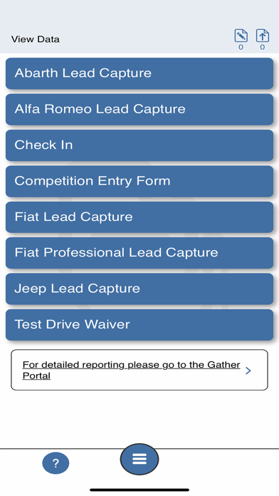 Fiat Chrysler Data Capture Screenshot